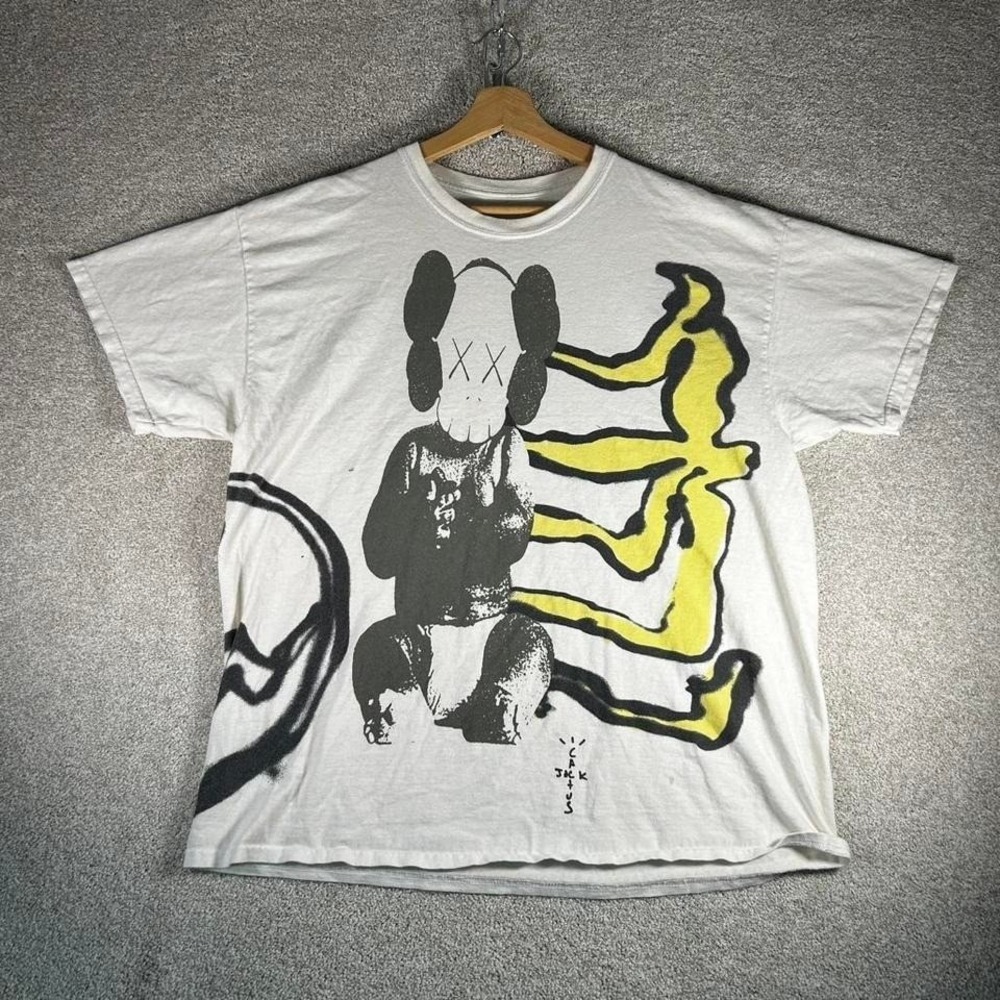 Travis Scott cactus jack x Kaws for fragment all over print tshirt Large